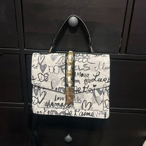 Designer Black and White Handbag